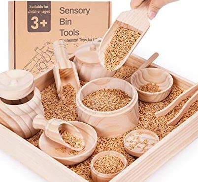 Sensory Bin Tools with Wooden Box