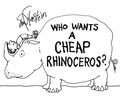 Who wants a cheap rhinoceros?