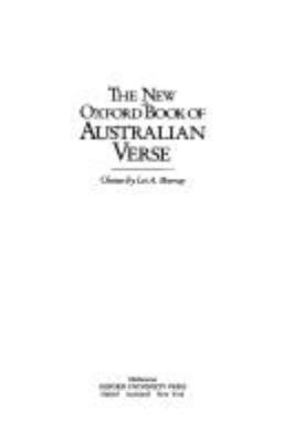 The New Oxford book of Australian verse