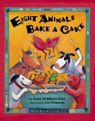 Eight animals bake a cake